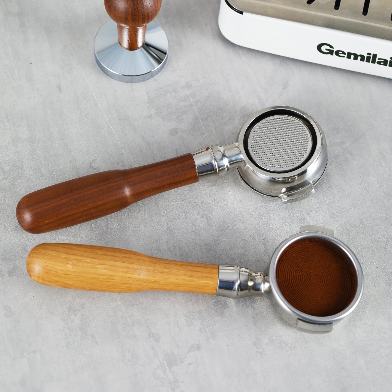 58mm Bottomless Portafilter, 2 Ears with Double Cup Filter Basket - Gemilai