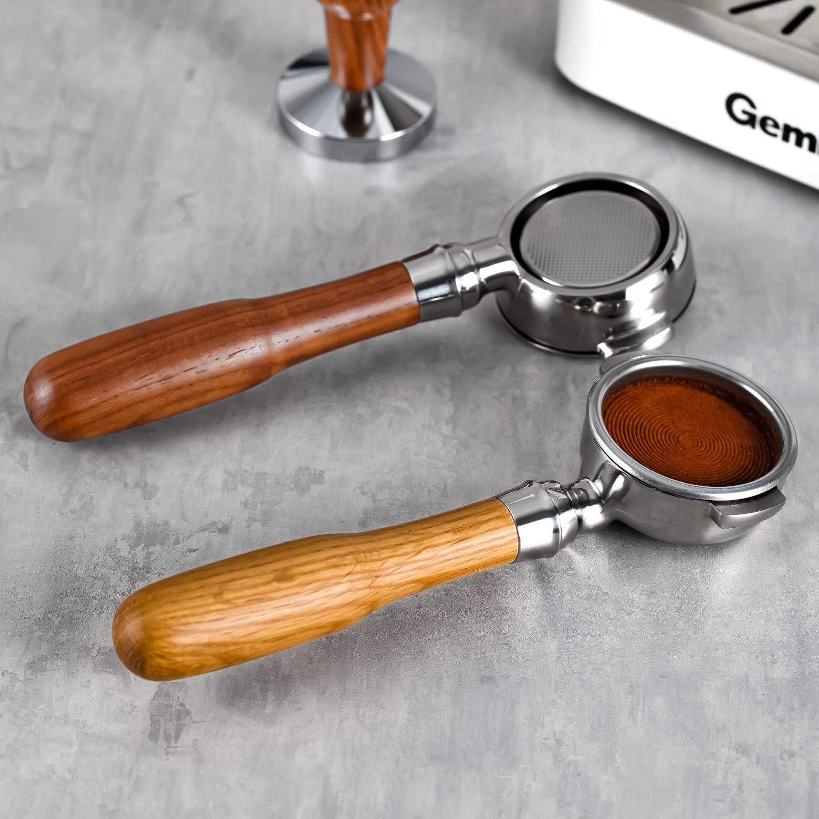 58mm Bottomless Portafilter, 2 Ears with Double Cup Filter Basket - Gemilai