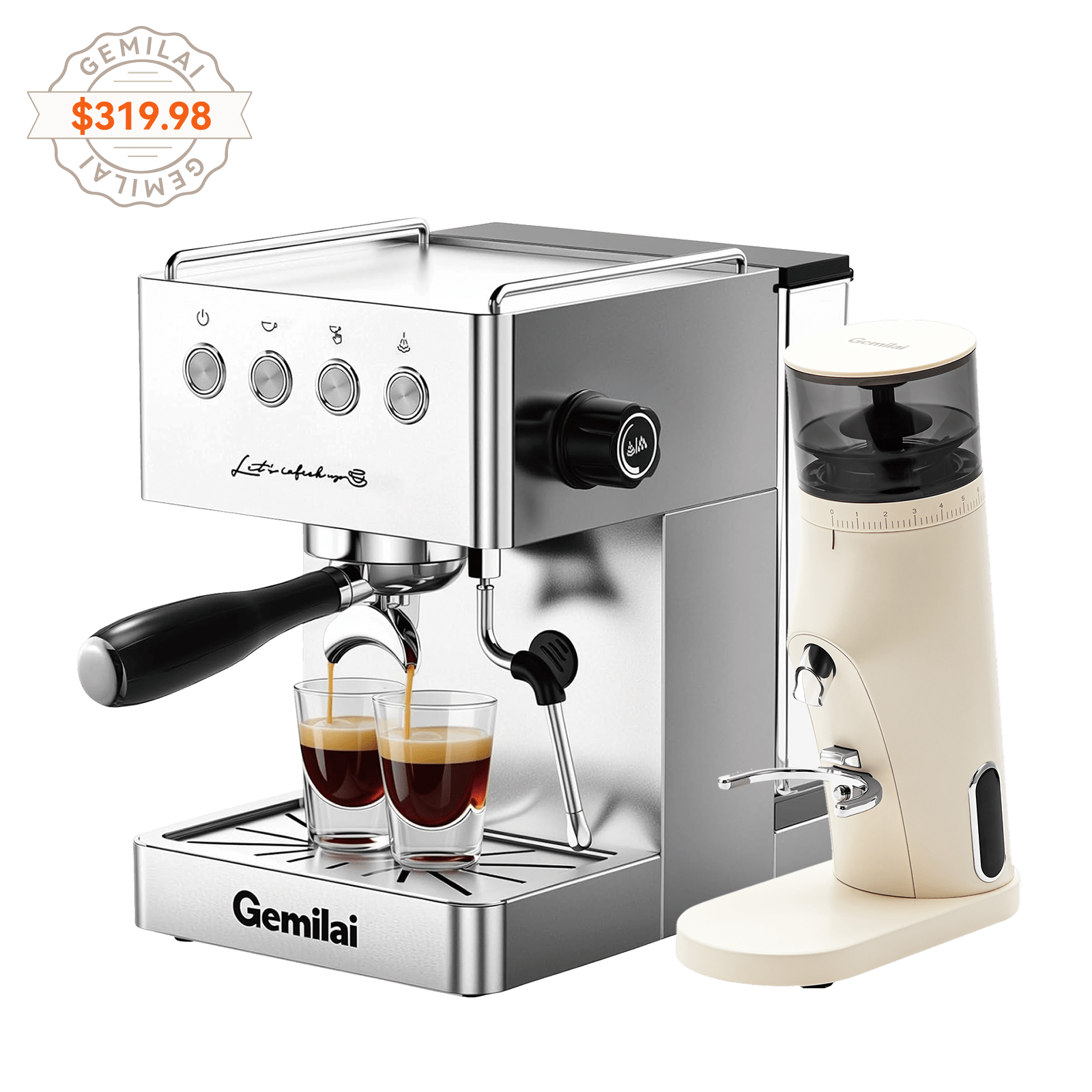 Beetle G3005E Espresso Machine with G9010B Coffee Grinder - Gemilai