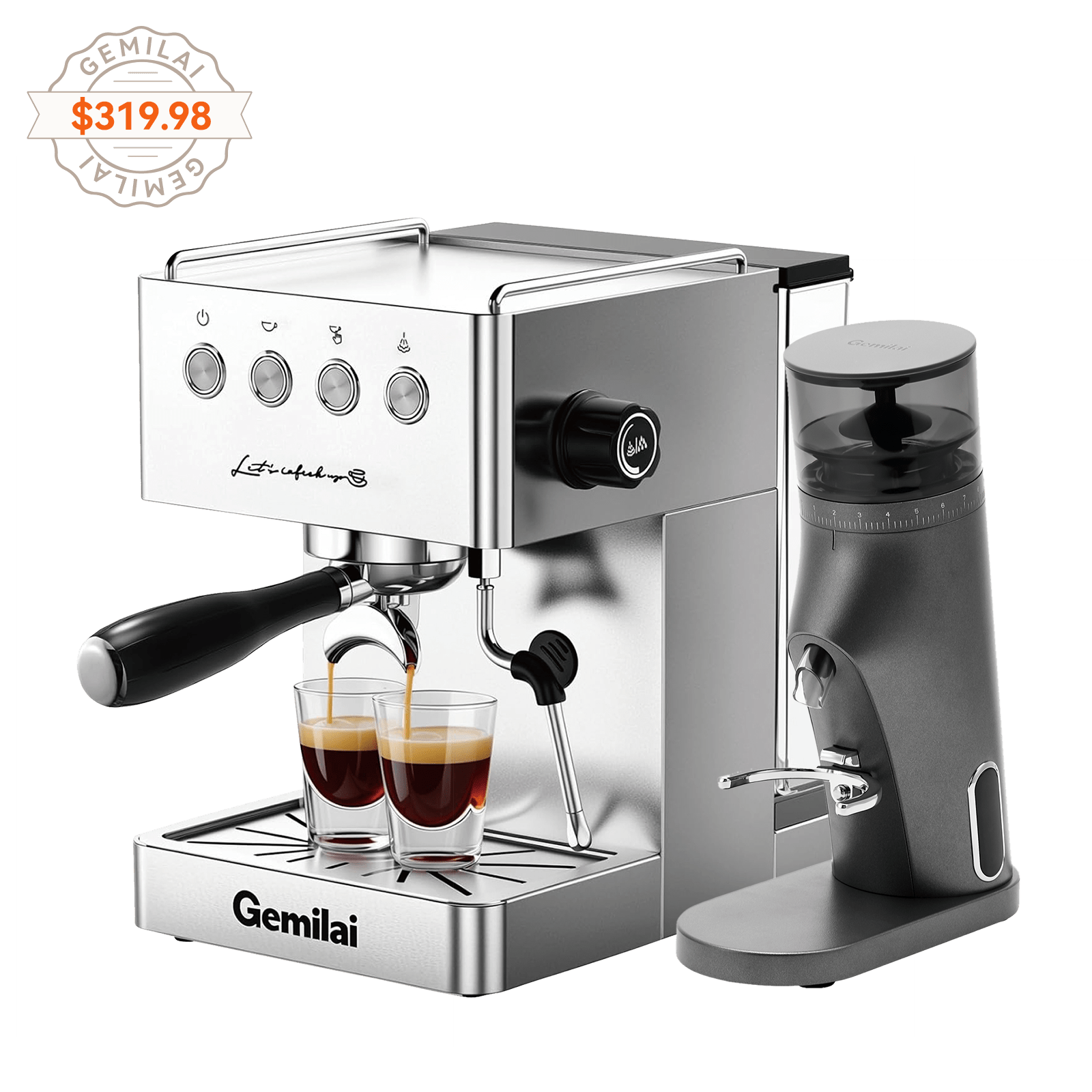 Beetle G3005E Espresso Machine with G9010B Coffee Grinder - Gemilai
