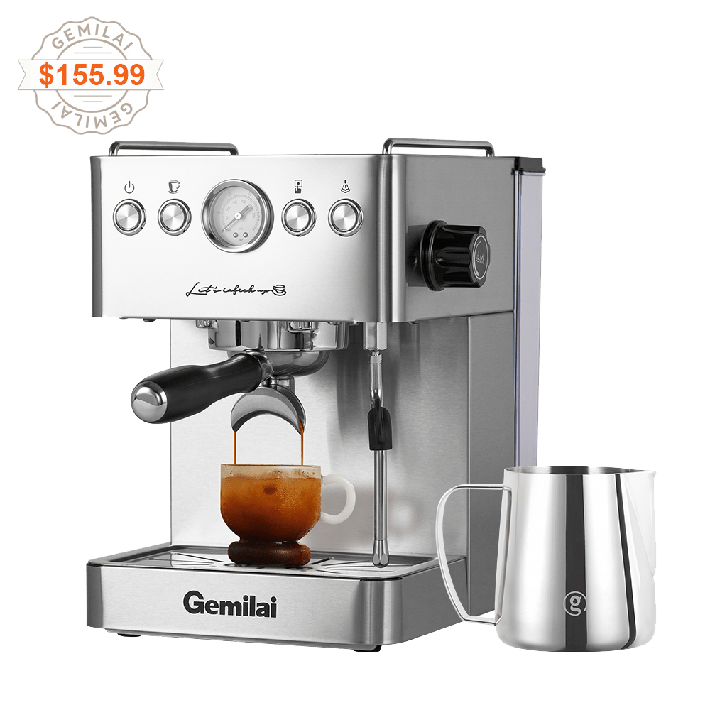 Beetle G3005H Espresso Machine with Milk Frothing Pitcher - Gemilai