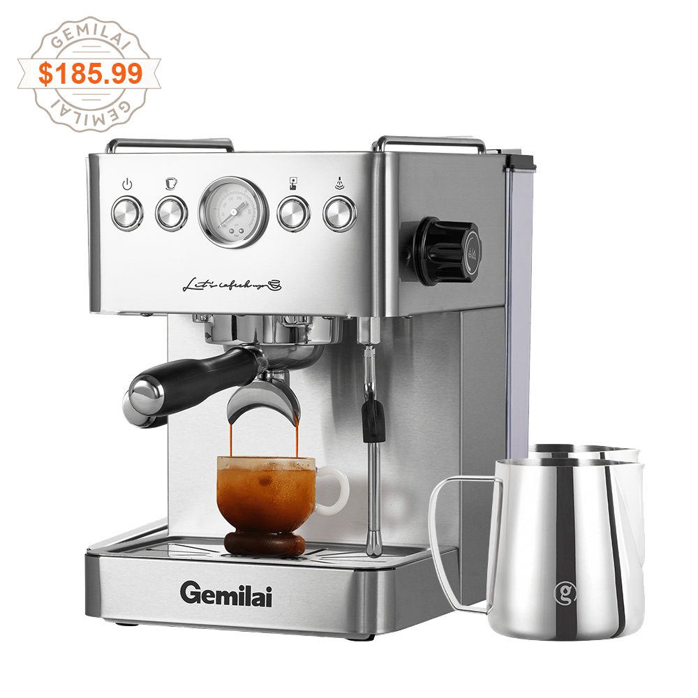 Beetle G3005H Espresso Machine with Milk Frothing Pitcher - Gemilai