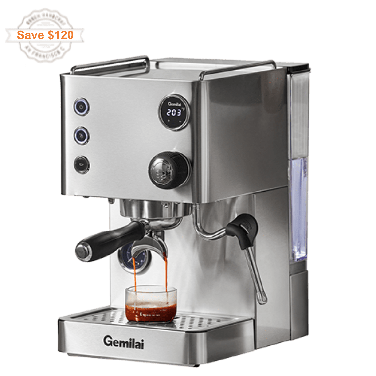 Powerhouse G3007L Espresso Machine with 550ml Brew Boiler - Gemilai