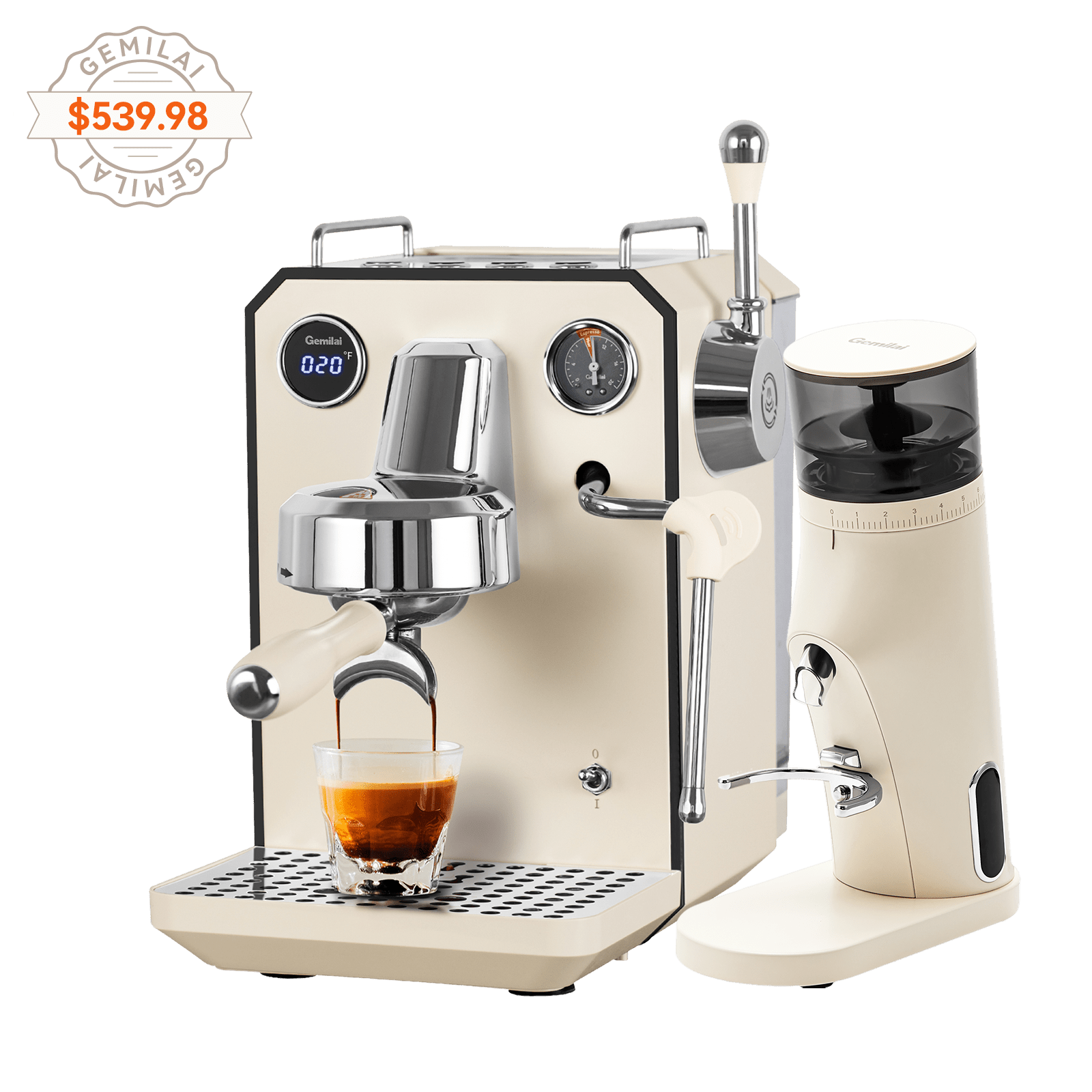 Owl G3006 Espresso Machine with G9010B Coffee Grinder - Gemilai