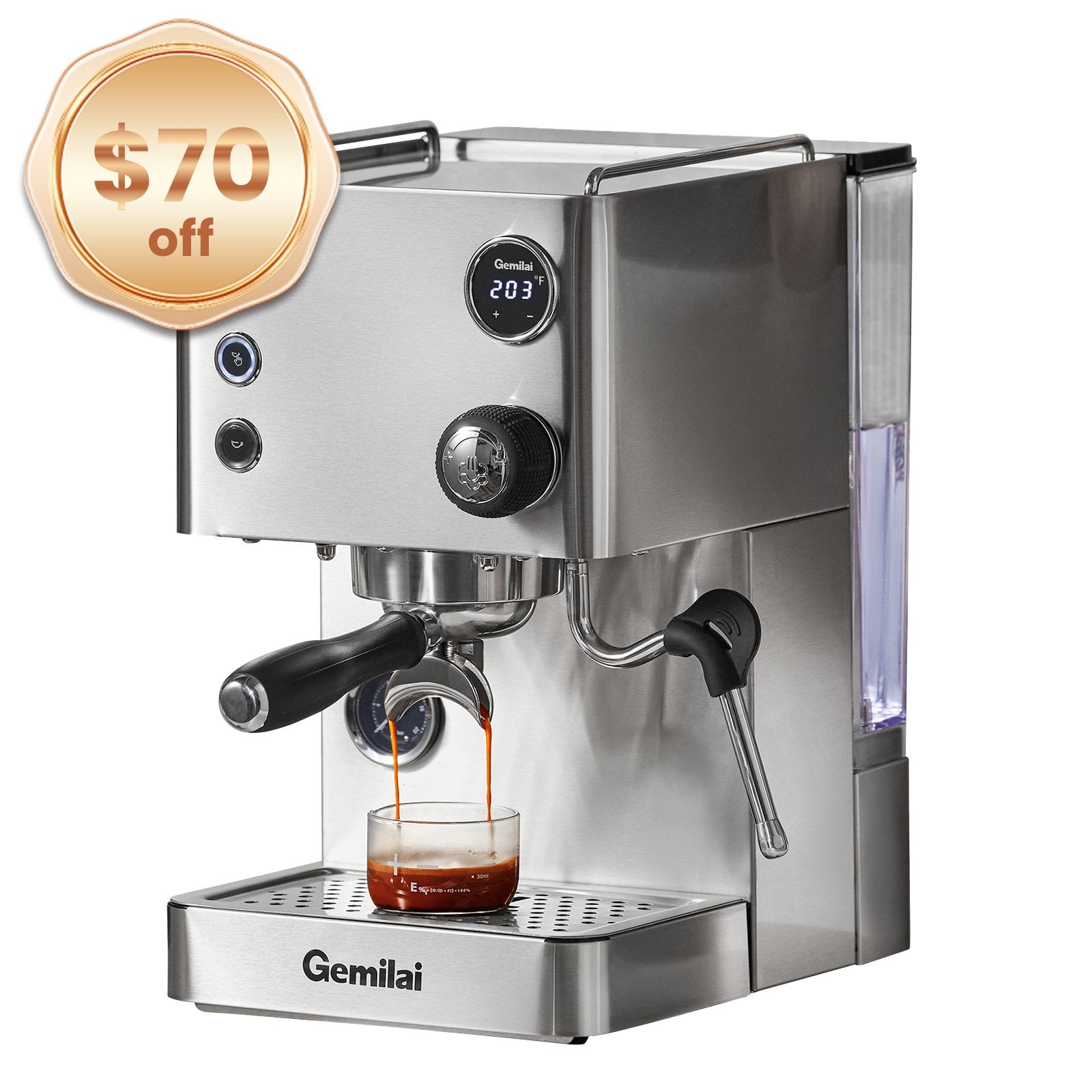 Powerhouse G3007L Dual Boiler Espresso Machine with 550ml Brew Boiler - Gemilai